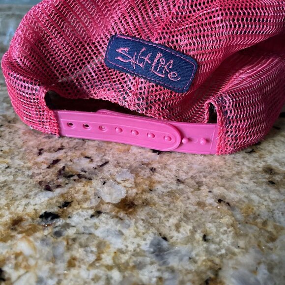 Salt Life Baseball Hat Hot Pink Tropical Bright Mesh Adjustable Snapback Beach - Picture 4 of 6